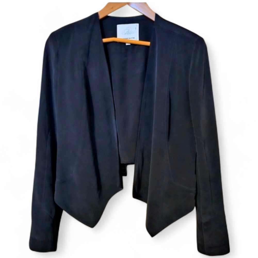 MADISON MARCUS 100% Silk Cropped Distressed Back Blazer - Small